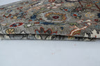 4x6 Gray Chobi Floral Handmade Cotton & Wool Rug | Premium Luxury Area Rug