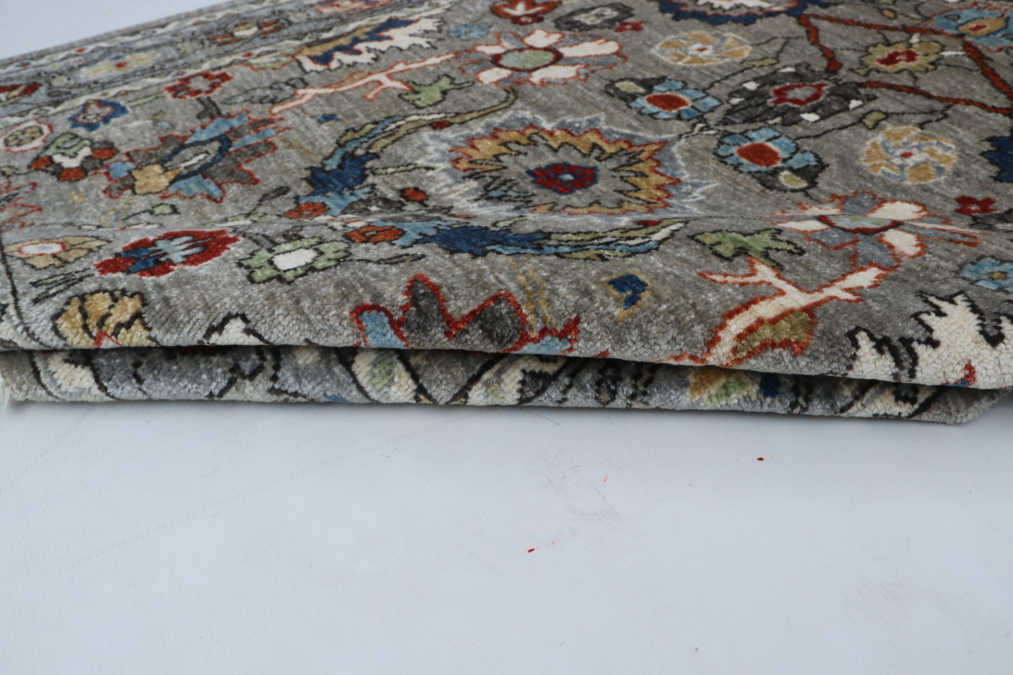 4x6 Gray Chobi Floral Handmade Cotton & Wool Rug | Premium Luxury Area Rug
