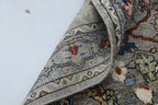 4x6 Gray Chobi Floral Handmade Cotton & Wool Rug | Premium Luxury Area Rug