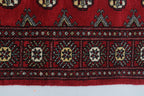 3x5 Red Mori Bokhara Geometric Handmade Cotton & Wool Rug | Premium Luxury Area Rug