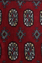 3x5 Red Mori Bokhara Geometric Handmade Cotton & Wool Rug | Premium Luxury Area Rug