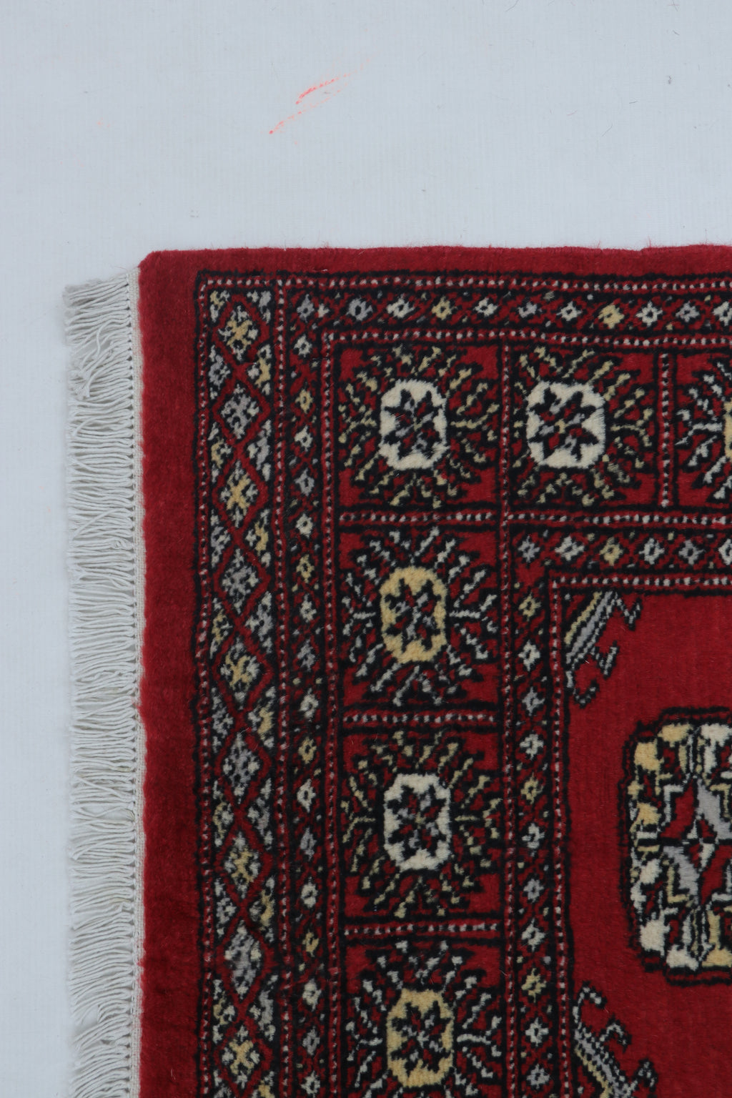 3x5 Red Mori Bokhara Geometric Handmade Cotton & Wool Rug | Premium Luxury Area Rug
