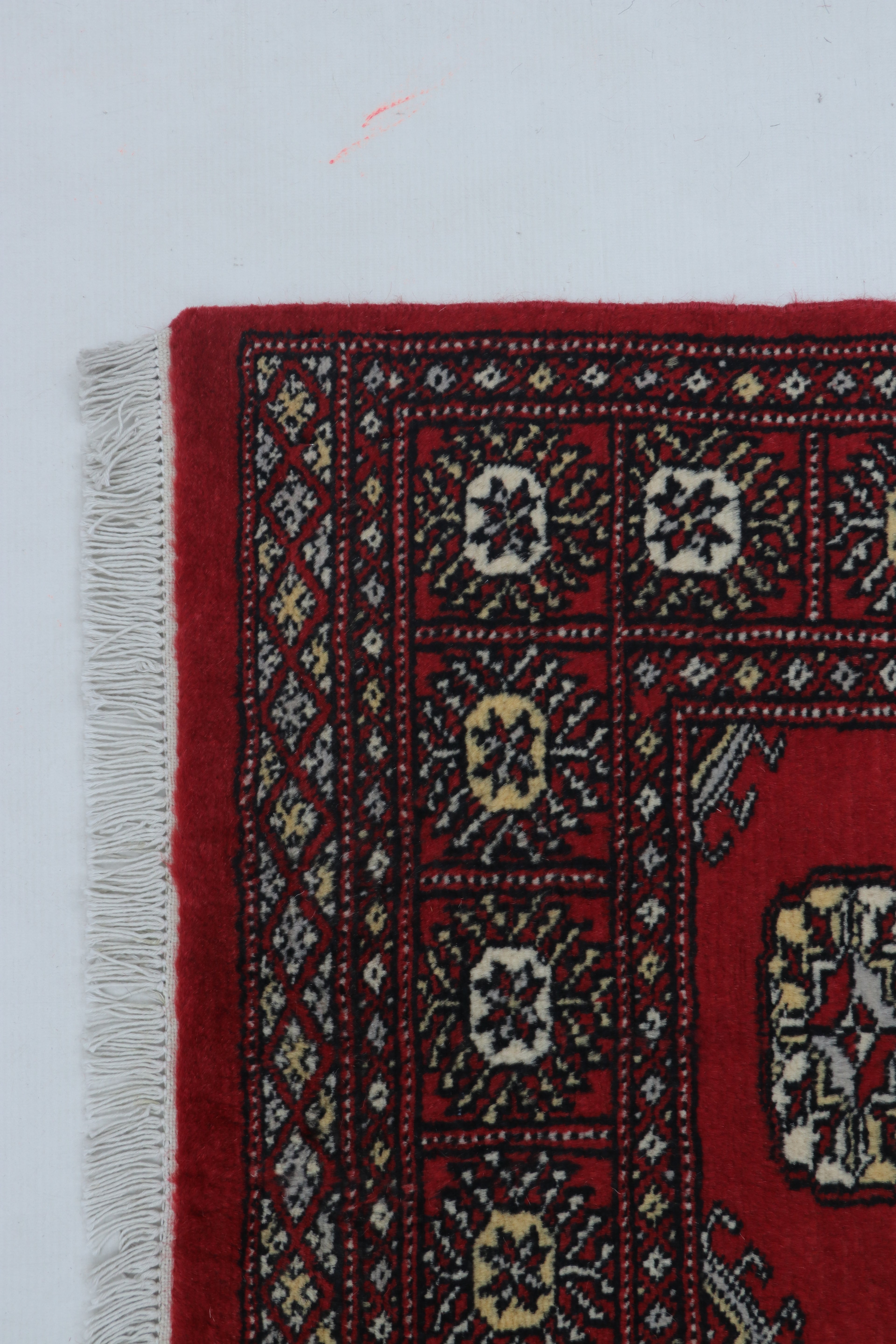 3x5 Red Mori Bokhara Geometric Handmade Cotton & Wool Rug | Premium Luxury Area Rug