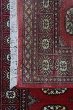3x5 Red Mori Bokhara Geometric Handmade Cotton & Wool Rug | Premium Luxury Area Rug