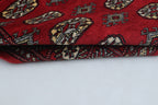 3x5 Red Mori Bokhara Geometric Handmade Cotton & Wool Rug | Premium Luxury Area Rug