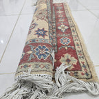 2x3 Beige Commercial Kazak Geometric Area Rug | Handmade Wool & Cotton Rug