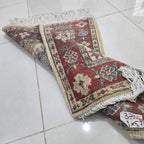 2x3 Beige Commercial Kazak Geometric Area Rug | Handmade Wool & Cotton Rug