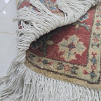 2x3 Beige Commercial Kazak Geometric Area Rug | Handmade Wool & Cotton Rug