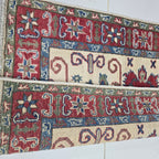 2.5x4 Beige Commercial Kazak Geometric Area Rug | Handmade Wool & Cotton Rug