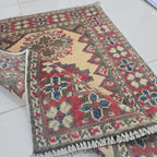 2x3 Brown Commercial Kazak Geometric Area Rug | Handmade Wool & Cotton Rug