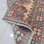 2x3 Brown Commercial Kazak Geometric Area Rug | Handmade Wool & Cotton Rug