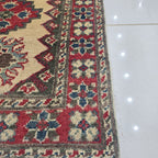 2x3 Brown Commercial Kazak Geometric Area Rug | Handmade Wool & Cotton Rug