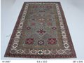 6x10 Beige & Gray Super Kazak Geometric Handmade Cotton & Wool Rug | Premium Luxury Area Rug
