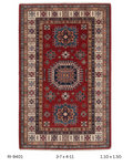 3x5 Beige and Red Super Kazak Handmade Wool Cotton Geometric Area Rug