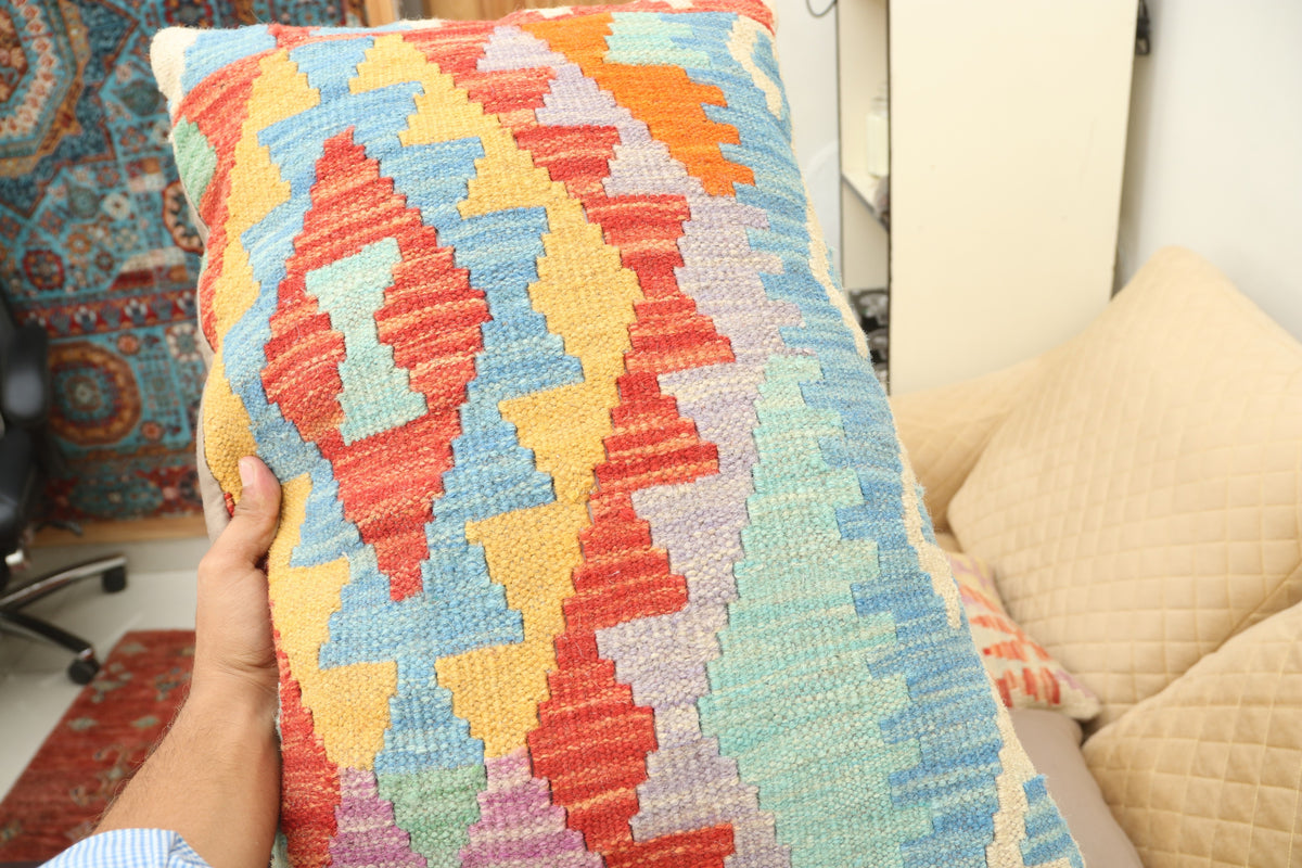 Multicolor Geometric Wool Cushion Set of 3 | Premium Decorative Cushion