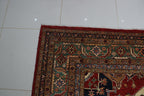 6.5x9.5 Beige Super Kazak Geometric Area Rug | Handmade Wool & Cotton Rug