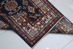 3x5 Blue Super Kazak Geometric Area Rug | Handmade Wool & Cotton Rug