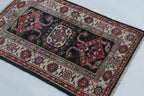 2x3 Black Super Kazak Geometric Area Rug | Handmade Wool & Cotton Rug