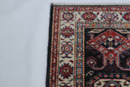 2x3 Black Super Kazak Geometric Area Rug | Handmade Wool & Cotton Rug