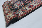 2x3 Black Super Kazak Geometric Area Rug | Handmade Wool & Cotton Rug