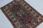 2x3 Gray Super Kazak Geometric Area Rug | Handmade Wool & Cotton Rug