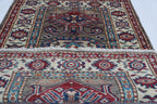 2x3 Gray Super Kazak Geometric Area Rug | Handmade Wool & Cotton Rug