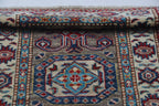 2x3 Gray Super Kazak Geometric Area Rug | Handmade Wool & Cotton Rug