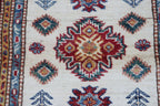2.5x4 Beige Super Kazak Geometric Area Rug | Handmade Wool & Cotton Rug