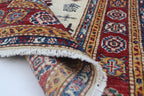 2.5x4 Beige Super Kazak Geometric Area Rug | Handmade Wool & Cotton Rug