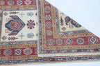2.5x4 Beige Super Kazak Geometric Area Rug | Handmade Wool & Cotton Rug