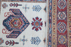 2.5x4 Beige Super Kazak Geometric Area Rug | Handmade Wool & Cotton Rug