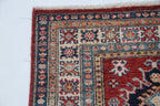 2.5x4 Red Super Kazak Geometric Area Rug | Handmade Wool & Cotton Rug