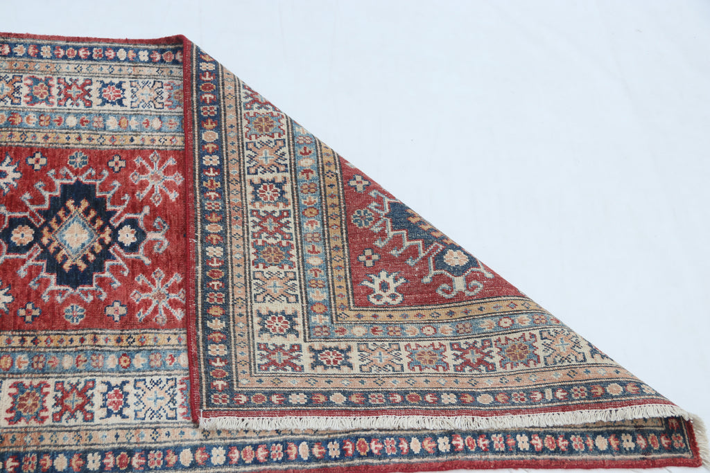 2.5x4 Red Super Kazak Geometric Area Rug | Handmade Wool & Cotton Rug