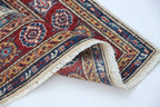 2.5x4 Beige Super Kazak Geometric Area Rug | Handmade Wool & Cotton Rug