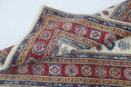 2.5x4 Beige Super Kazak Geometric Area Rug | Handmade Wool & Cotton Rug