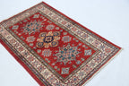 2.5x4 Red Super Kazak Geometric Area Rug | Handmade Wool & Cotton Rug