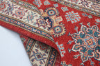 2.5x4 Red Super Kazak Geometric Area Rug | Handmade Wool & Cotton Rug