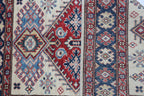 2.5x4 Beige Super Kazak Geometric Area Rug | Handmade Wool & Cotton Rug