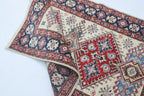 2.5x4 Beige Super Kazak Geometric Area Rug | Handmade Wool & Cotton Rug