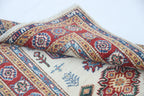 2.5x4 Beige Super Kazak Geometric Area Rug | Handmade Wool & Cotton Rug