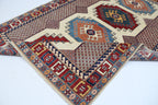 6.5x9.5 Beige Super Kazak Geometric Area Rug | Handmade Wool & Cotton Rug