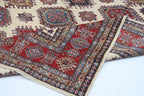 9x12 Beige Super Kazak Geometric Area Rug | Handmade Wool & Cotton Rug