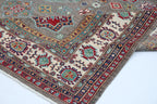 6.5x10 Gray Super Kazak Geometric Area Rug | Handmade Wool & Cotton Rug