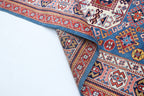 5x7 Blue Super Kazak Geometric Area Rug | Handmade Wool & Cotton Rug