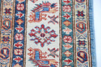 7x10 Blue Super Kazak Geometric Area Rug | Handmade Wool & Cotton Rug
