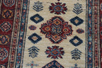 2.5x4 Beige Super Kazak Geometric Area Rug | Handmade Wool & Cotton Rug
