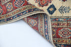 2.5x4 Beige Super Kazak Geometric Area Rug | Handmade Wool & Cotton Rug