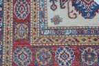 2.5x4 Beige Super Kazak Geometric Area Rug | Handmade Wool & Cotton Rug