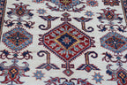 5x7 Beige Super Kazak Geometric Handmade Cotton & Wool Rug | Premium Luxury Area Rug