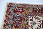5x7 Beige Super Kazak Geometric Handmade Cotton & Wool Rug | Premium Luxury Area Rug